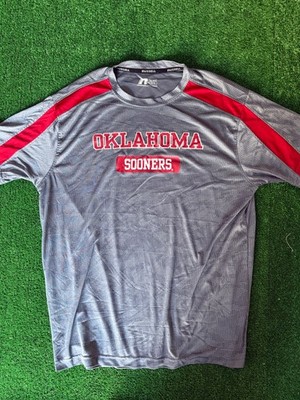 Oklahoma Sooners NFL College T-Shirt Football Russell Athletic Size XL Grau