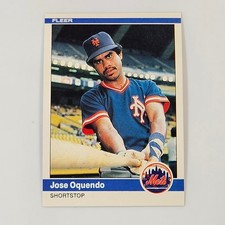 Jose Oquendo RC Mets 1984 Fleer Baseball Card #592 Rookie. rookie card picture