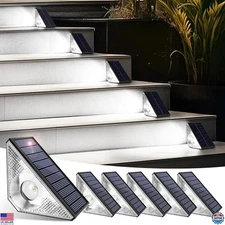 Solar Step Lights Outdoor Waterproof IP65, 16 Pack Cold White Stair Lights
