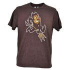 Ncaa Arizona Sun Devils Tshirt Tee Short Sleeve Burgundy Crew Neck Mens Distress