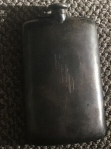 Rare Old 427 Sterling Silver~RDH~Monogram 5/8Pint Hip Pocket Flask,7”Maker Marks - Picture 1 of 21