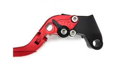 Red Foldable Flip Up Brake Clutch levers Pair TRIUMPH SPEED TRIPLE 900 1993-1998 - Picture 5 of 9