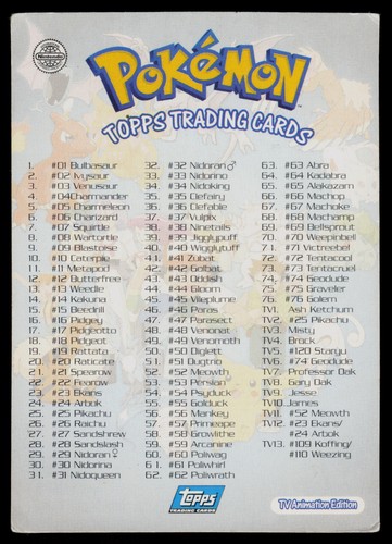 Pokemon TOPPS Trading Cards - Series 1, 2 & 3 - Choose Your Card - Vintage TCG - Afbeelding 155 van 157