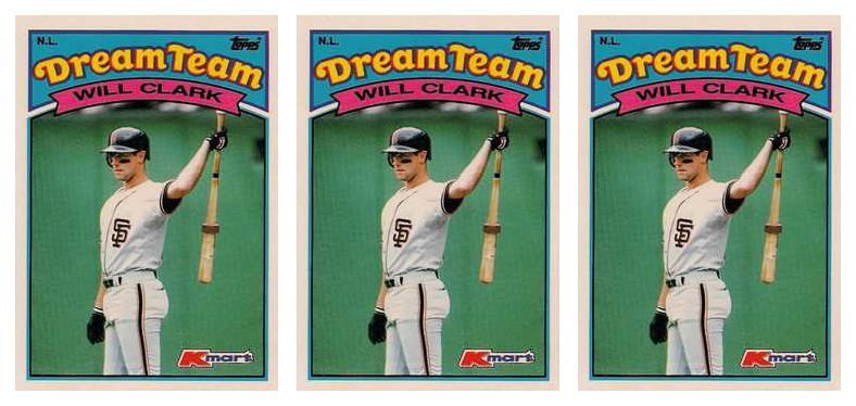 (3) 1989 Topps K-Mart Dream Team Baseball #23 Will Clark Lot Giants