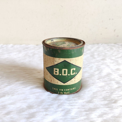 1950s Vintage BOC Grease Lubricants Advertising Tin Automobile Collectible TI408