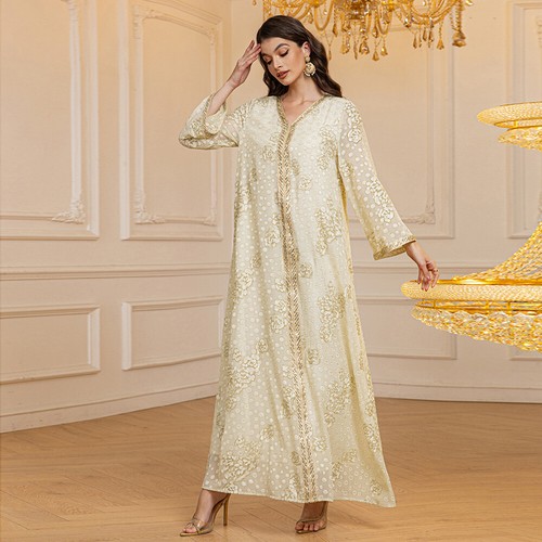 Maxi Vestido Musulmán Mujeres Abaya Manga Larga Islámico Cóctel Informal Caftán Ramadán - Imagen 8 de 12