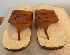 Sperry Top Sider Brown Leather Thong Sandal Shoe Size 7 M