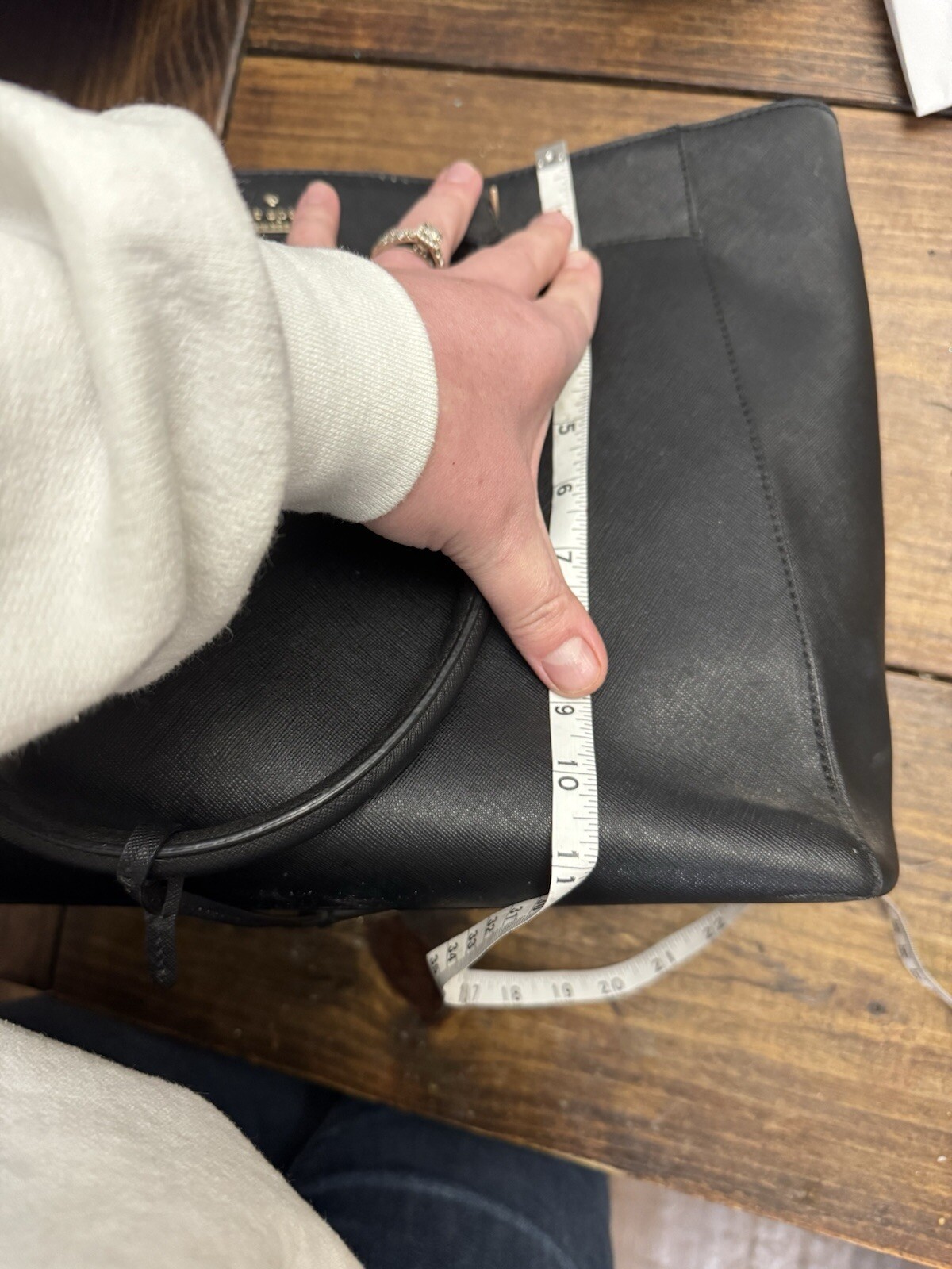 Kate Spade Black Leather Crossbody Purse with Gold Accents