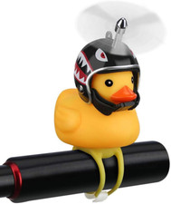 Duck Bike Bell, Rubber Duck Bicycle Accessories with LED Light, Cute Propeller H