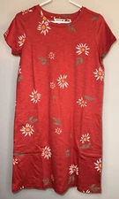 Toad & Co. Windmere II Short Sleeve Dress In Canoe Gerbera Red - Size XS