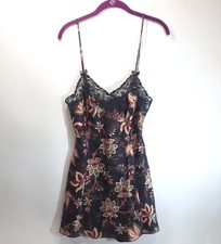 Vtg Victoria s Secret Gold Label Lingerie Sz Small blue floral chemise babydoll