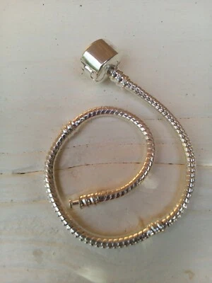 BRACELET pour breloques European Beads en plusieurs tailles plaqué argent NF - Photo 1/4