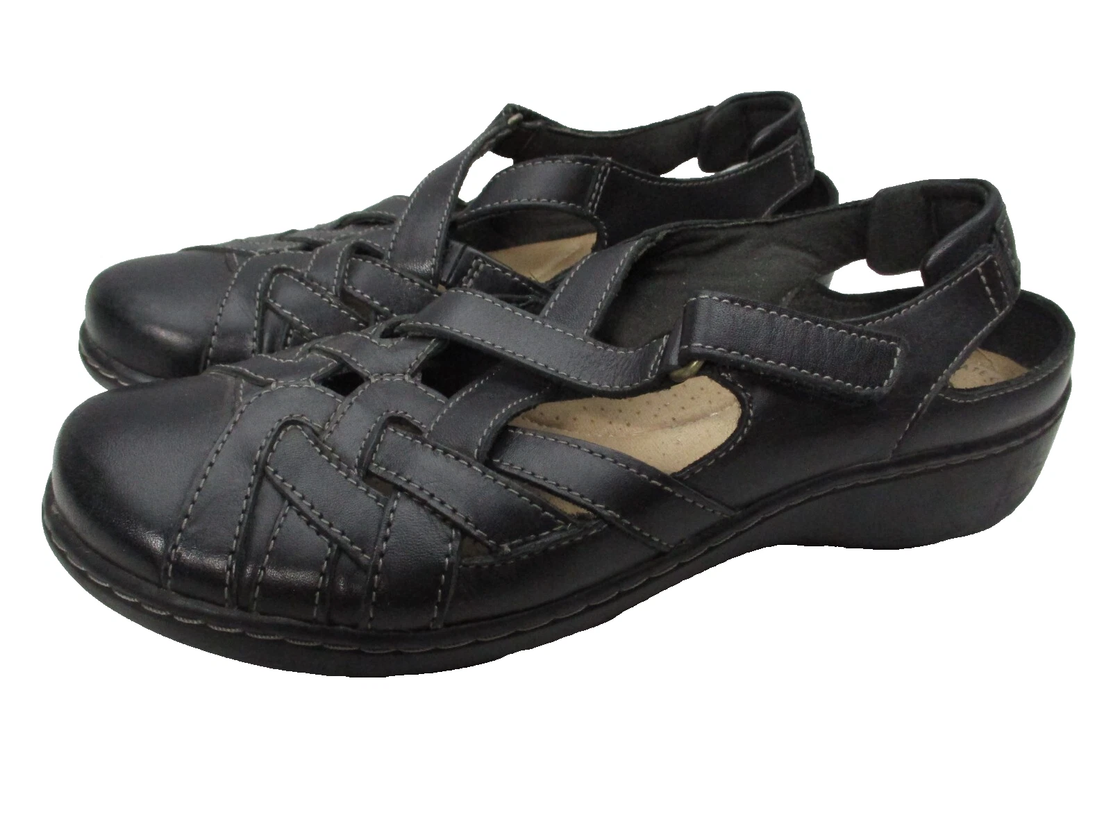 Scarpe sandali comodi Clarks Cora Dream donna taglia 7 5 M in pelle nera