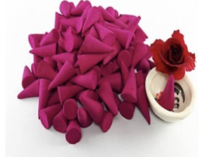 Rose Incense Cone Rose of Fragrance Relax Aromatherapy Spa (Pack of 100 Cones) 