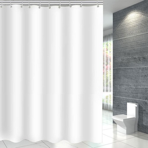 Extra Long Fabric Shower Curtain Waterproof With Hooks Weighted Hem 180x200cm AU - Picture 4 of 23
