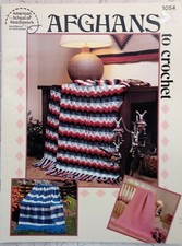 Afghans to Crochet 1054 American School of Needlework 10 patterns VTG 80s 1987