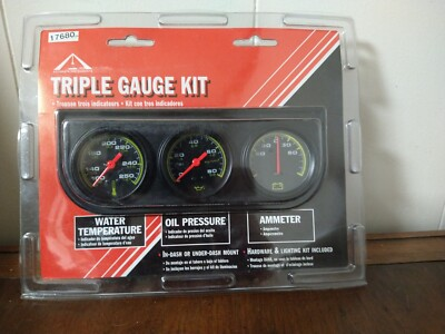 #ad TRIPLE GAUGE KIT 2quot; BLACK ELECTRICAL ACCURATE INSTRUMENTS 17680 $32.99