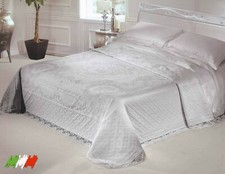 Copriletto cotone broccato jacquard piazzato matrimoniale DIAMANTE