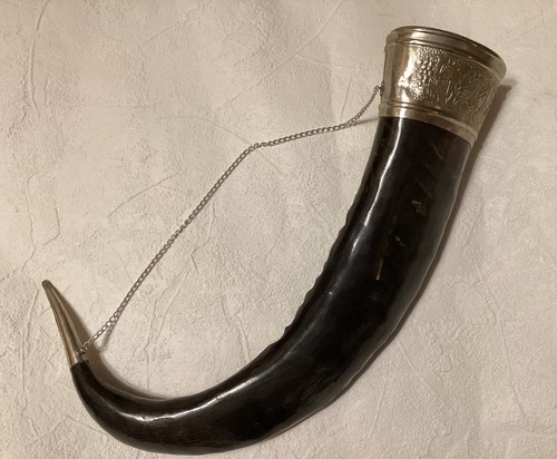 Eastern European Silver and Metal Mounted Horn Drinking Cup or Vessel - Picture 4 of 10