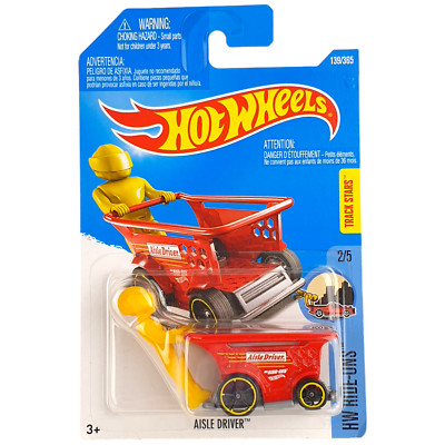 Hot Wheels AISLE DRIVER HW Ride-On Red Trolley Cart 139/365 2015 New Sent In Box