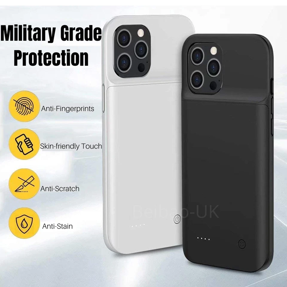 6800mAh For iPhone 12 11 Pro Max Battery Charger Case Power Bank Charging Cover - Image 2 of 4