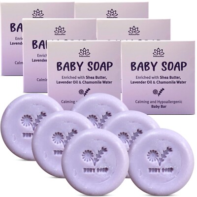 Relaxcation Baby Soap Bar with Lavender Essential Oils & Chamomile - Pack of 6