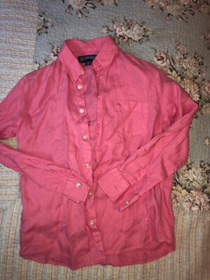 VILEBREQUIN St.Tropez Rosa Leinen Hemd für Jungs Gr. 10 wNEU