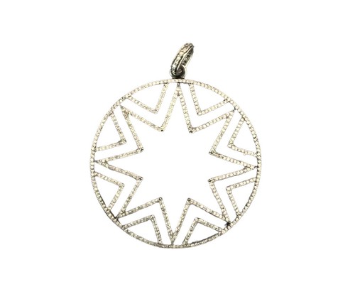 The Woods Fine Jewelry Round Diamond Star Pendant