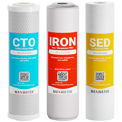 #ad #ad Max Water Whole House Water Filter Replacement Set Sediment Iron Manganese CTO $50.30