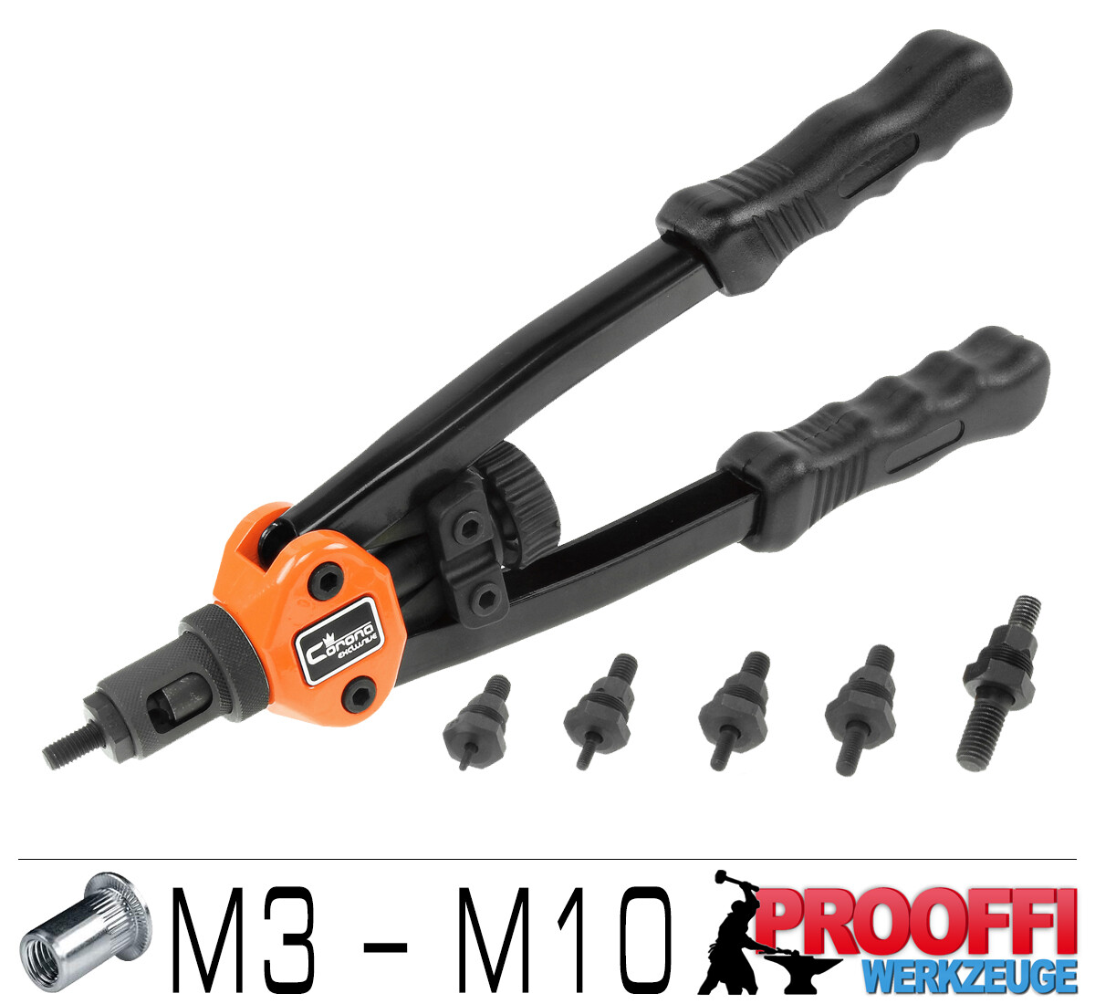 Kraft Gewinde Nietzange Nietmuttern Zange M3 Bis M10 STAHL ALU Niethülsen C0744