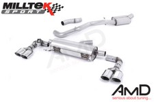 Milltek Audi S1 Cat Back Resonated Quad Polished Oval Tips SSXAU487