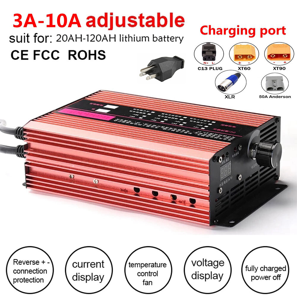 72V 20AH-120AH LiFePO4 Smart Charger with Custom Plugs