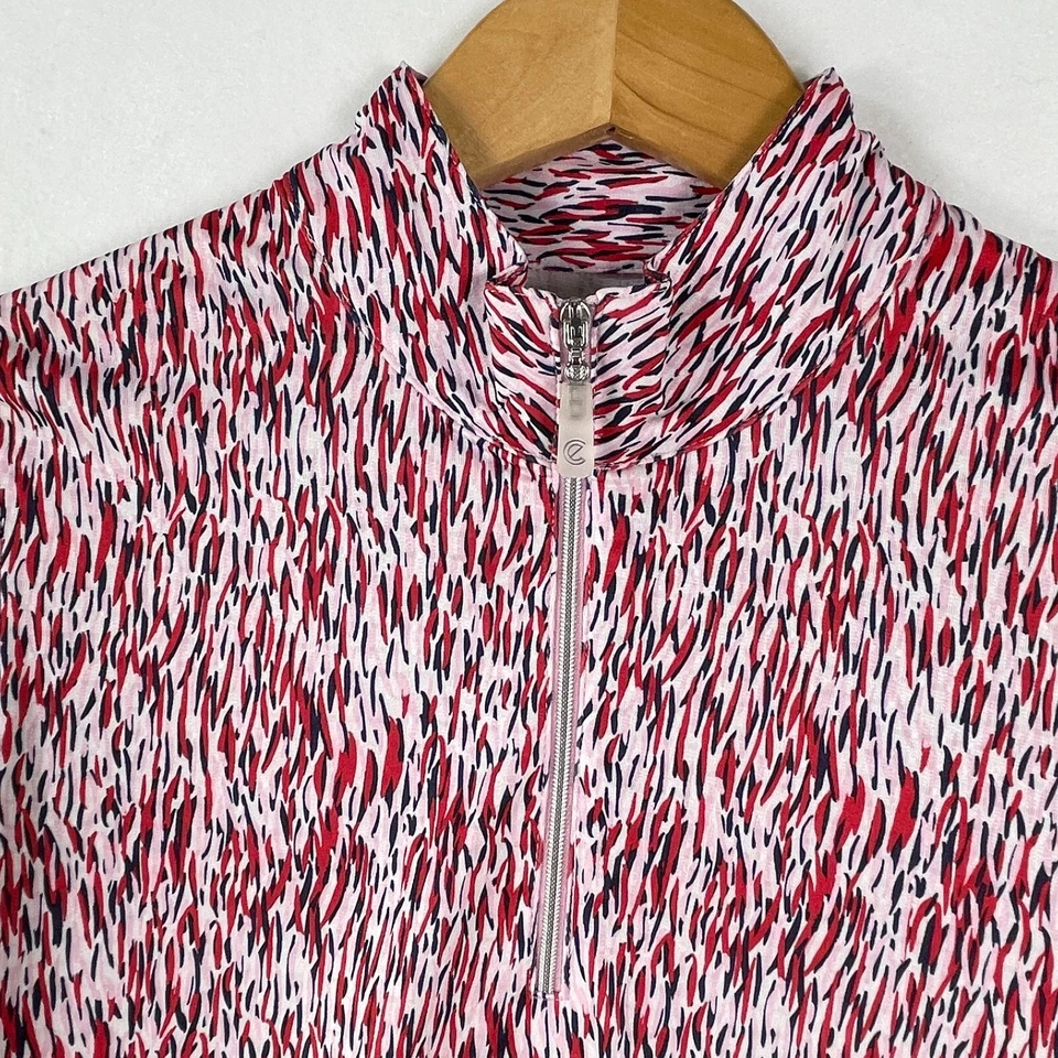 Camisa pulóver de golf Bette & Court para mujer XS 1/4 cremallera manga larga en rosa Foto 4 de 4