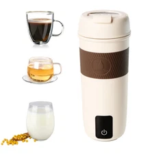 Portable Electric Tea Coffee Kettle Travel Boil Water Stewable Smart LED Bottle