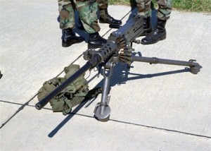1989 USMC M-2 50 Caliber Machine Gun on Display OCS Cadets Quantico 5x7 Photo