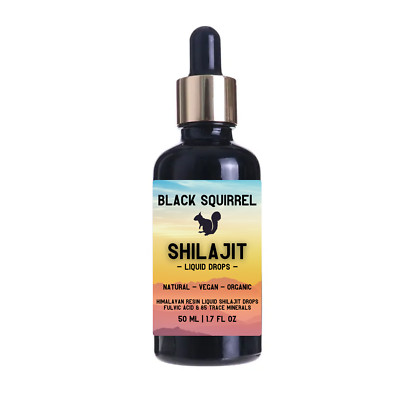 Schwarzes Eichhörnchen reines potentes Silajeet. Hochfeste, flüssige Himalaya-Tropfen 50 ml