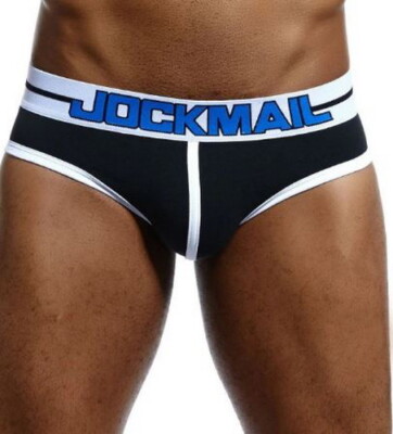 JOCKMAIL Slip sexy pour homme en maille taille basse pour homme, Noir , L