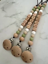 Personalised Dummy Clip - Custom Pacifier Chain - Newborn Gift Soother Holder