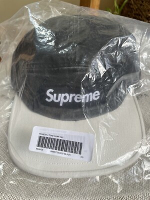 Supreme Pigment 2-Tone Camp Cap Hat - Black - SS24 New Authentic
