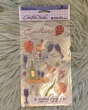 American Greetings Stickers Sheet Celebration Cheers Wine Scrapbook NEW