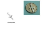 925 STERLING SILVER TINY SMALL PLAIN CROSS PENDANT BRACELET CHARM HOLY Bday GIFT