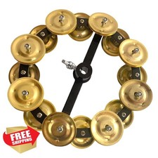 TUOREN 5.5" Hihat Tambourine Drum Set Cymbal Mount Golden Jingle