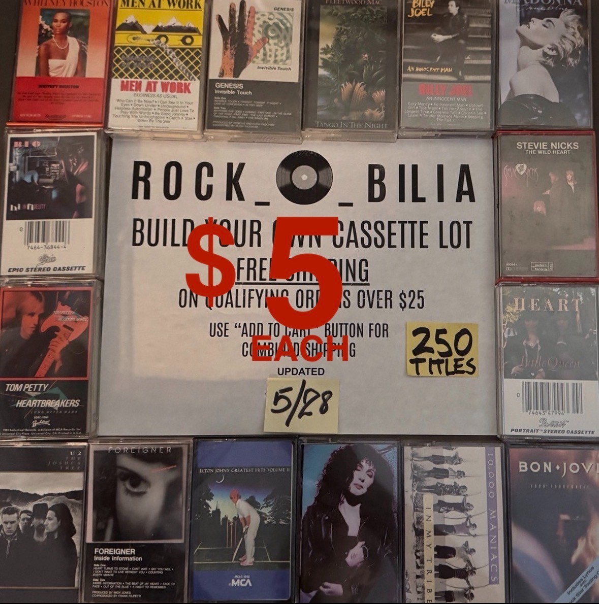 ALL $5 BUY 5 GET FREE SHIP BUILD YOUR LOT 80s 90s ROCK POP METAL CASSETTE TAPES