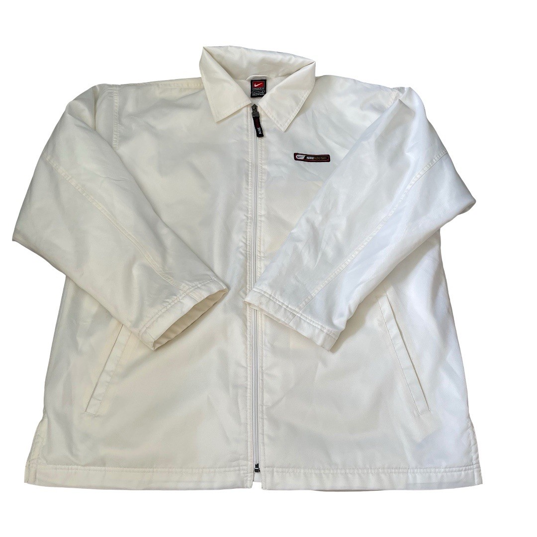 SACAI X NIKE Giacca Nike Basket Vintage Foderata in Pile Collard Bianco Taglia L