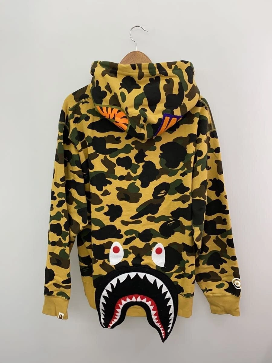 A BATHING APE (BAPE) Felpa con cappuccio mimetica BAPE A BATHING APE L cotone tabella taglie inclusa #ED AZA