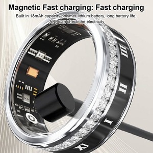 Smart Ring Ring Magnetic Charging Silver APP Control Stylish BT For Home Outdoor