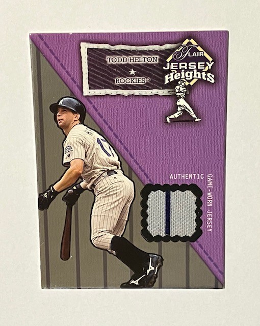 TODD HELTON game-worn jersey 2002 Flair JERSEY HEIGHTS Rockies