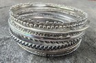 Vintage Silver Bangles Bracelets. Lot of 8 — photo 1