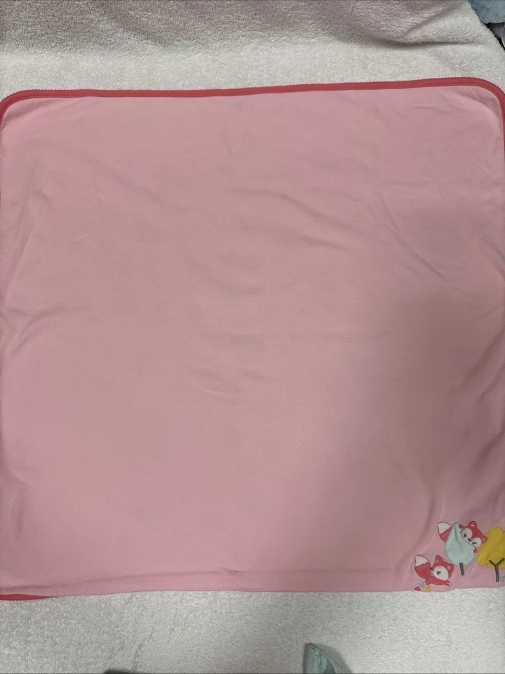 Gymboree 2014 Pink Fox Reversible Blanket Animal Friends - Image 3 of 4