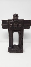 Estatuilla calavera arte popular cera negra mexicana de colección estilo maya prehispánico